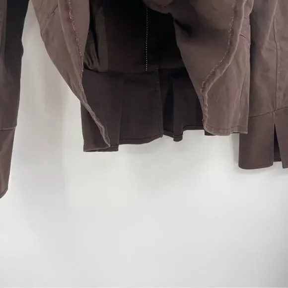 Boston Proper‎ Brown Blazer Peplum Pleated Size 8 - Picture 8 of 13